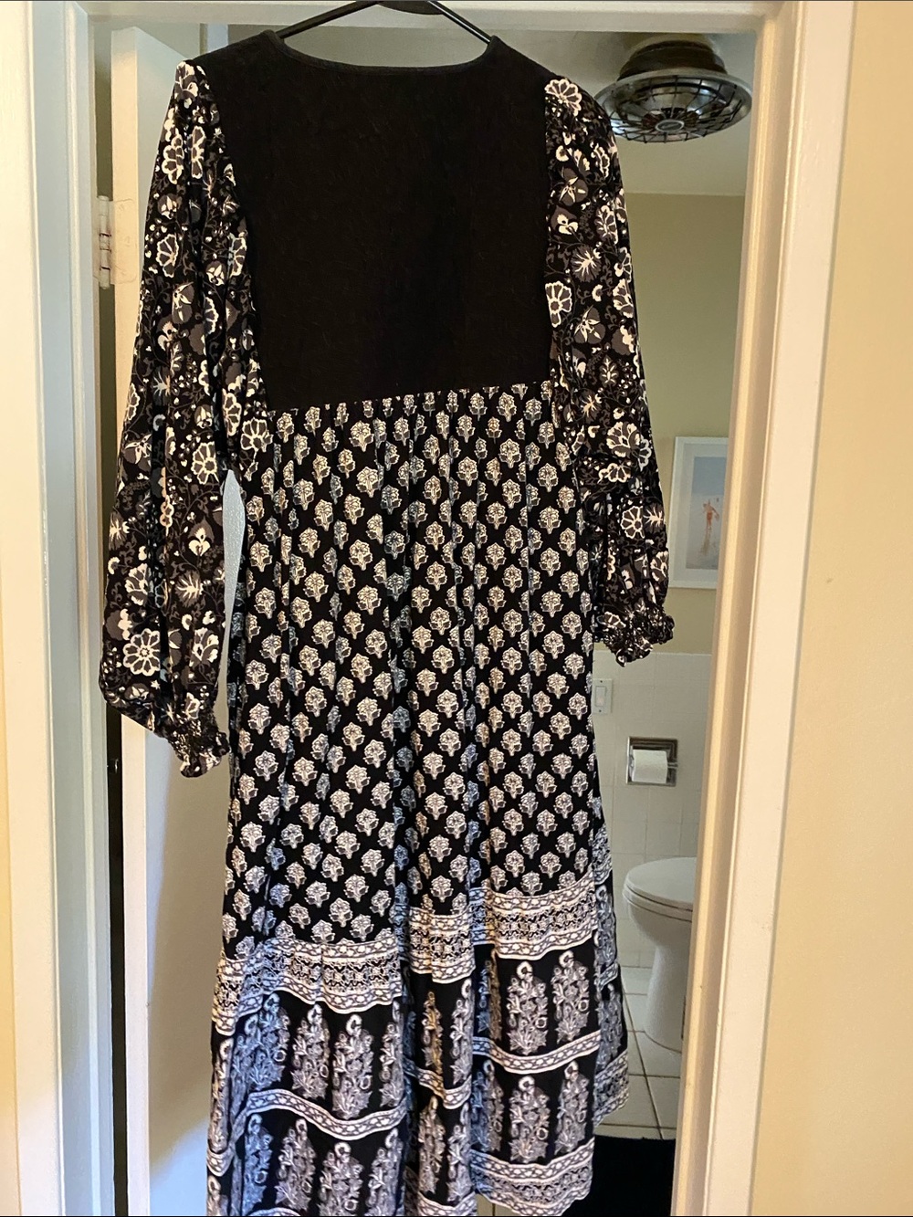 Albaray black and gray quilted floral maxi dress size 10